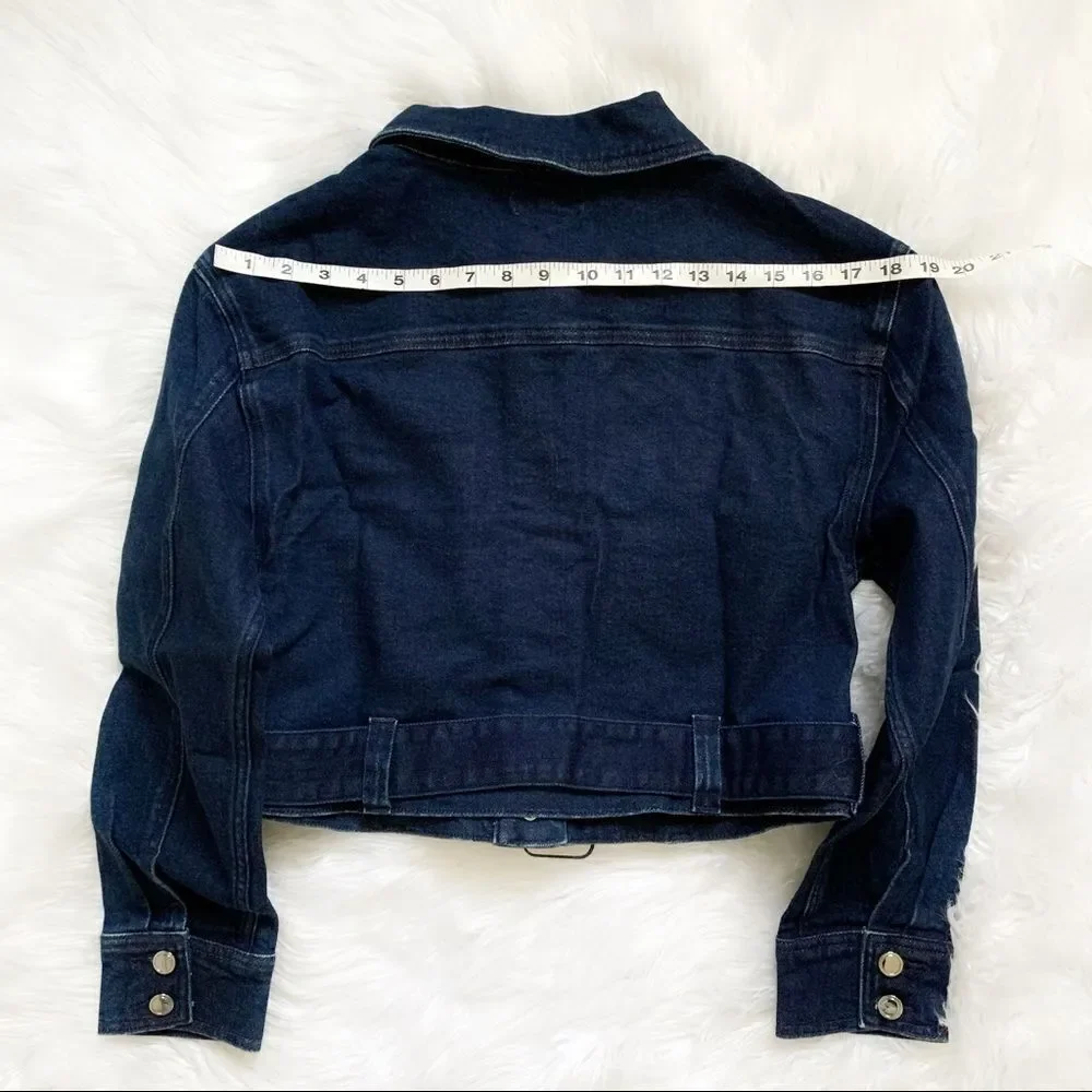 GOOD AMERICAN Cropped Denim Jacket! - Picture 4 of 7